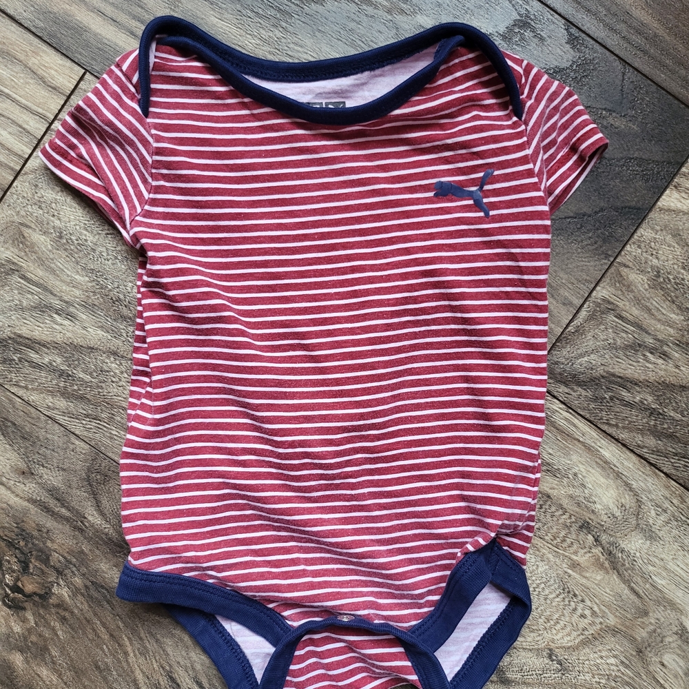 Puma Red and Blue Striped Bodysuit